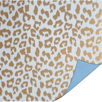 Inpakpapier 30 CM | Cheetah blauw/goud